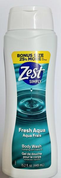 ZEST Simply 'Fresh Aqua' Body Wash Hydrating with Vitamin E 449 ml - Kopie
